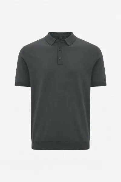 Gebreide Polo | Donkergrijs